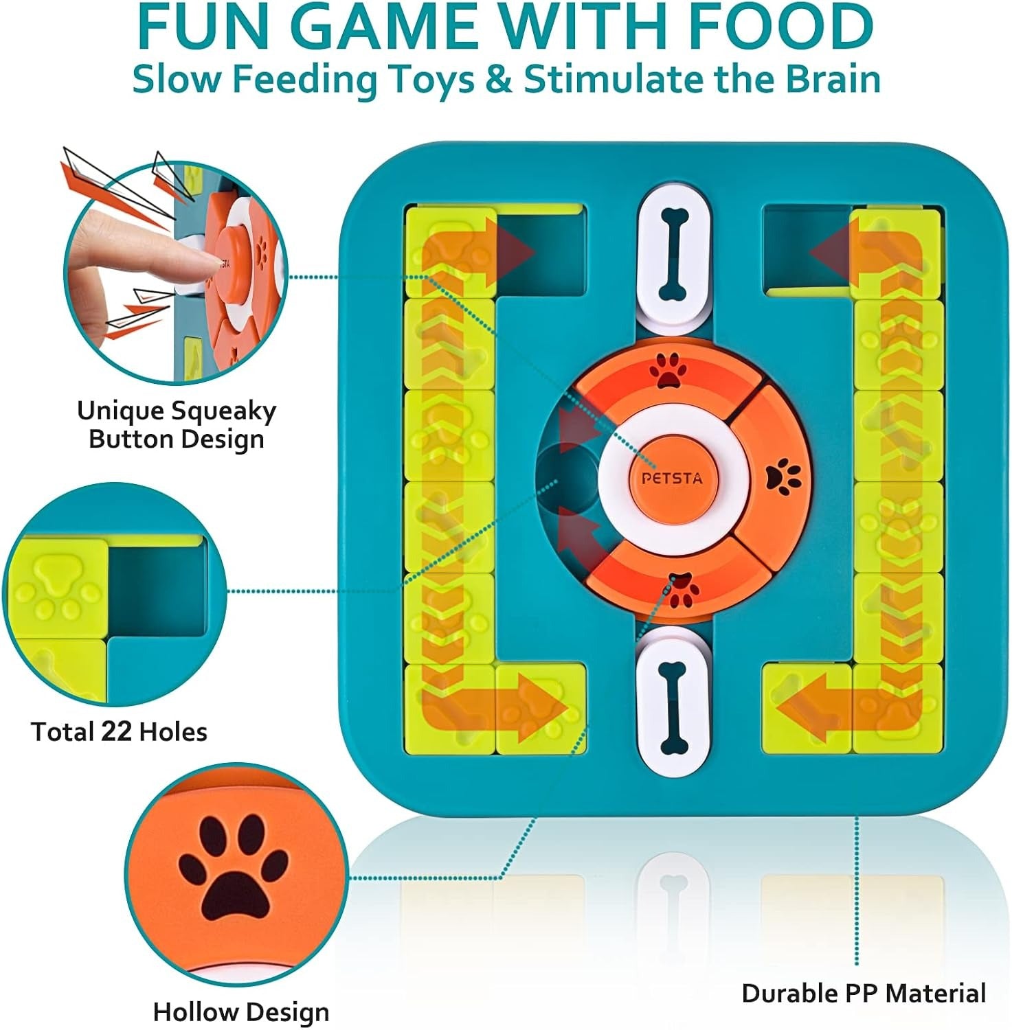Interactive Dog Puzzle Toys - Treat Dispensing IQ Training & Brain Stimulation for Dogs, Puppies & Cats
