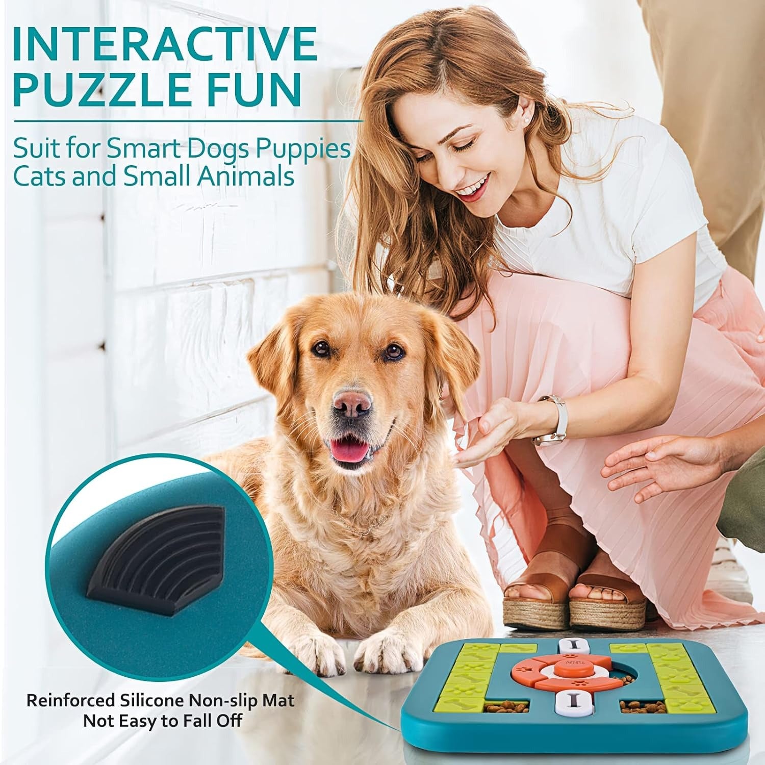Interactive Dog Puzzle Toys - Treat Dispensing IQ Training & Brain Stimulation for Dogs, Puppies & Cats