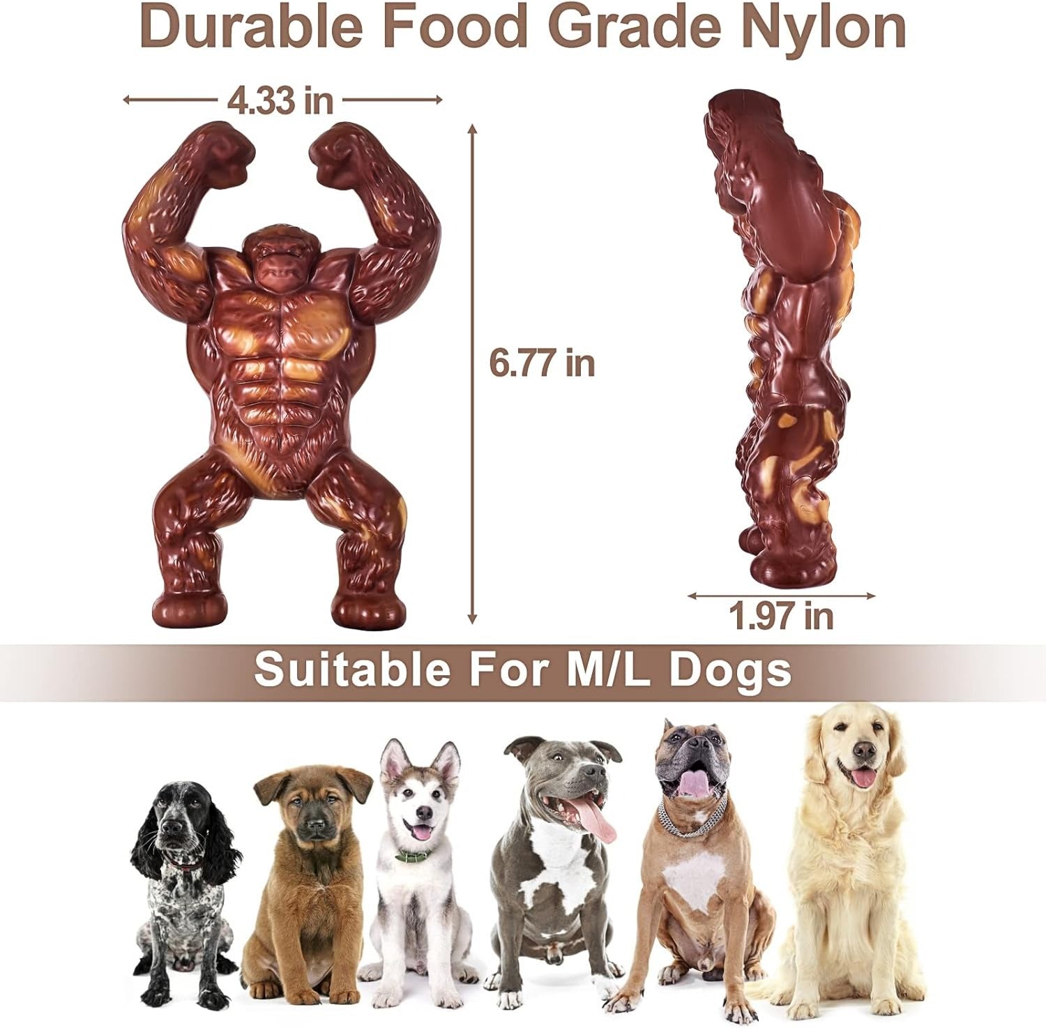 Indestructible Dog Toys for Aggressive Chewers – Ultra-Tough Beef-Flavored Dog Bone for Medium & Large Breeds, Perfect Dog Gift