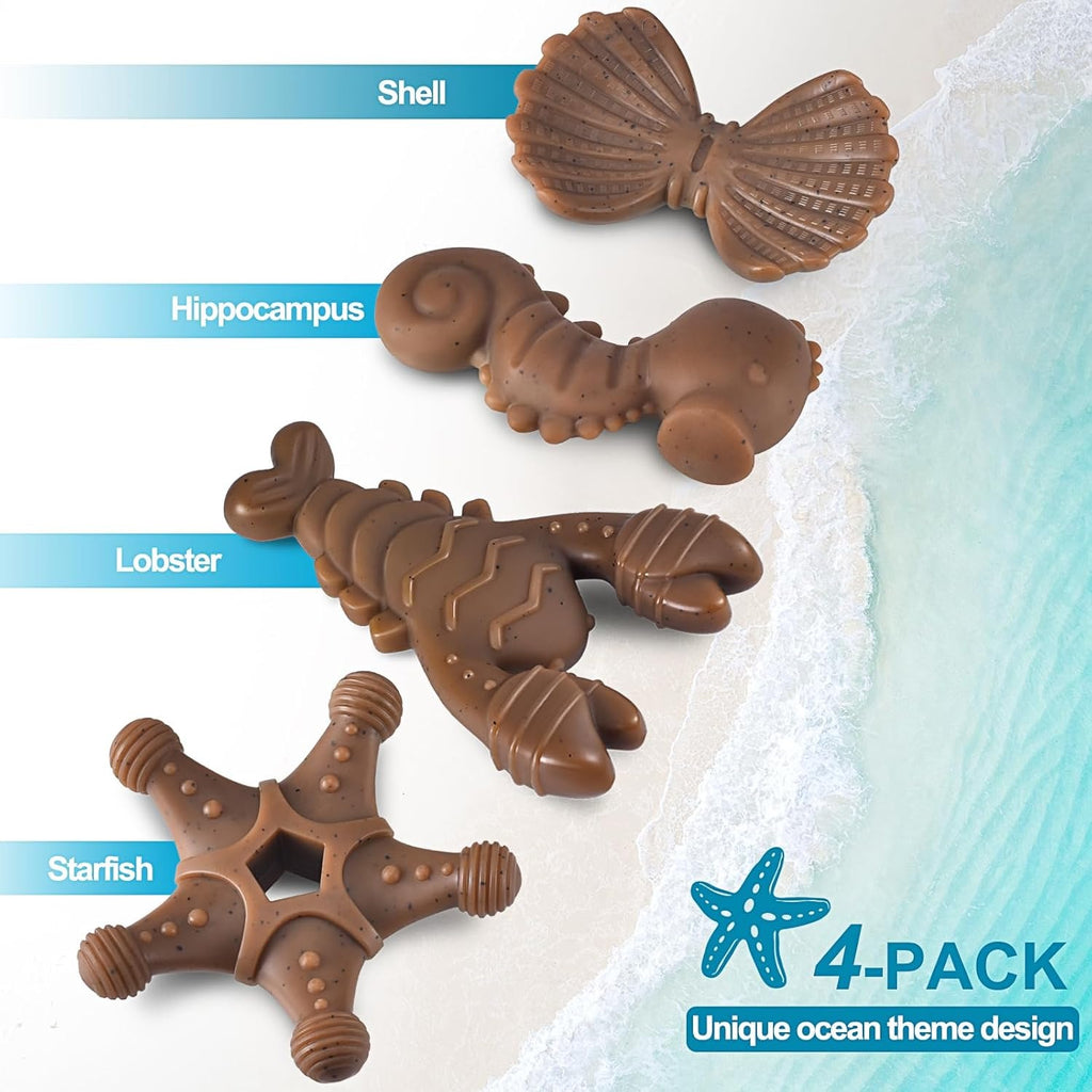 Tough Dog Toys for Aggressive Chewers – 3-Pack Indestructible Nylon Chew Toys for Small, Medium & Large Dogs