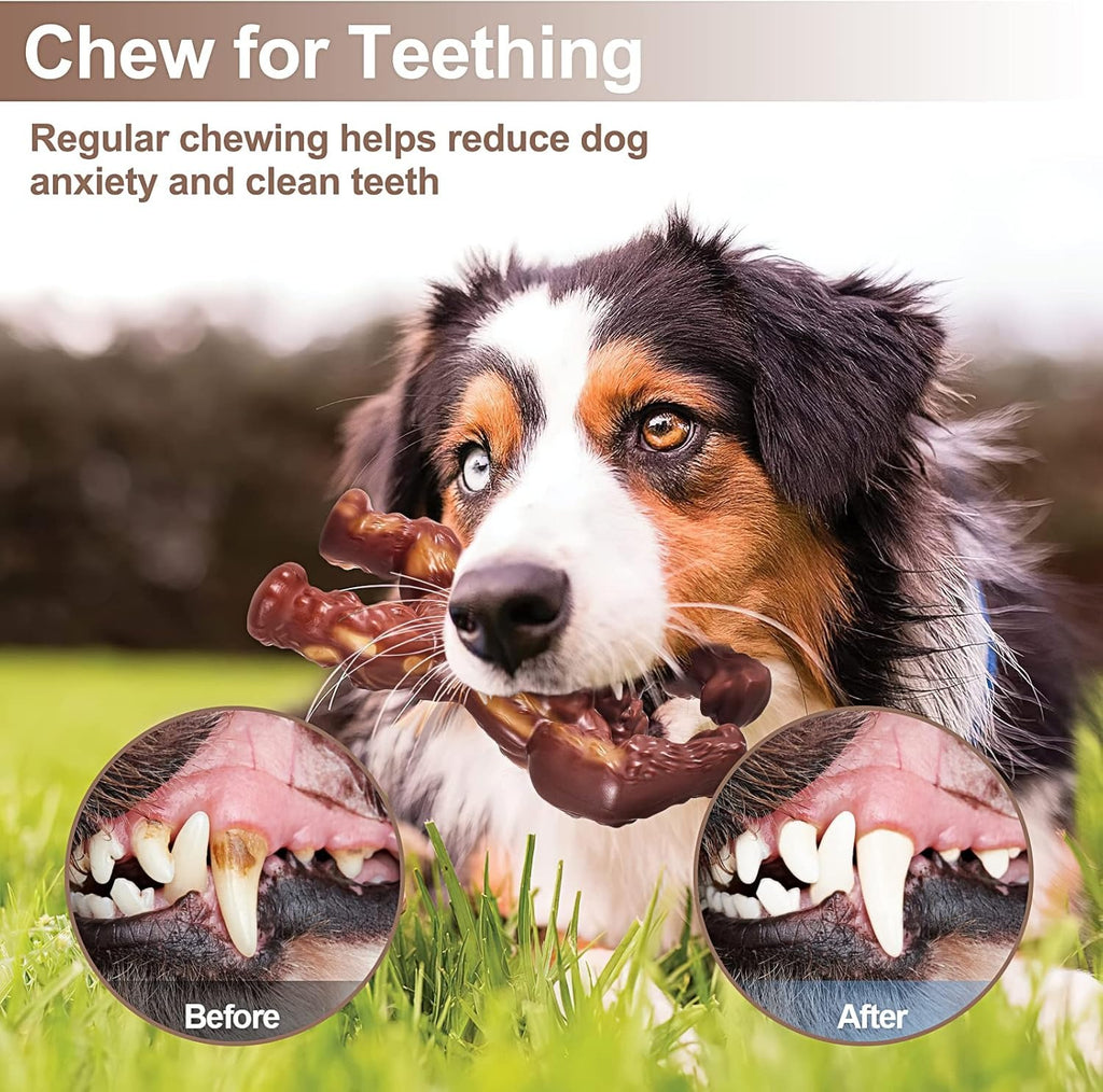Indestructible Dog Toys for Aggressive Chewers – Ultra-Tough Beef-Flavored Dog Bone for Medium & Large Breeds