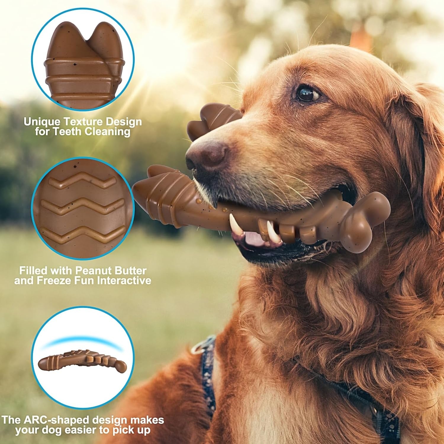 Indestructible Dog Toys for Aggressive Chewers – Ultra-Tough Beef-Flavored Dog Bone for Medium & Large Breeds